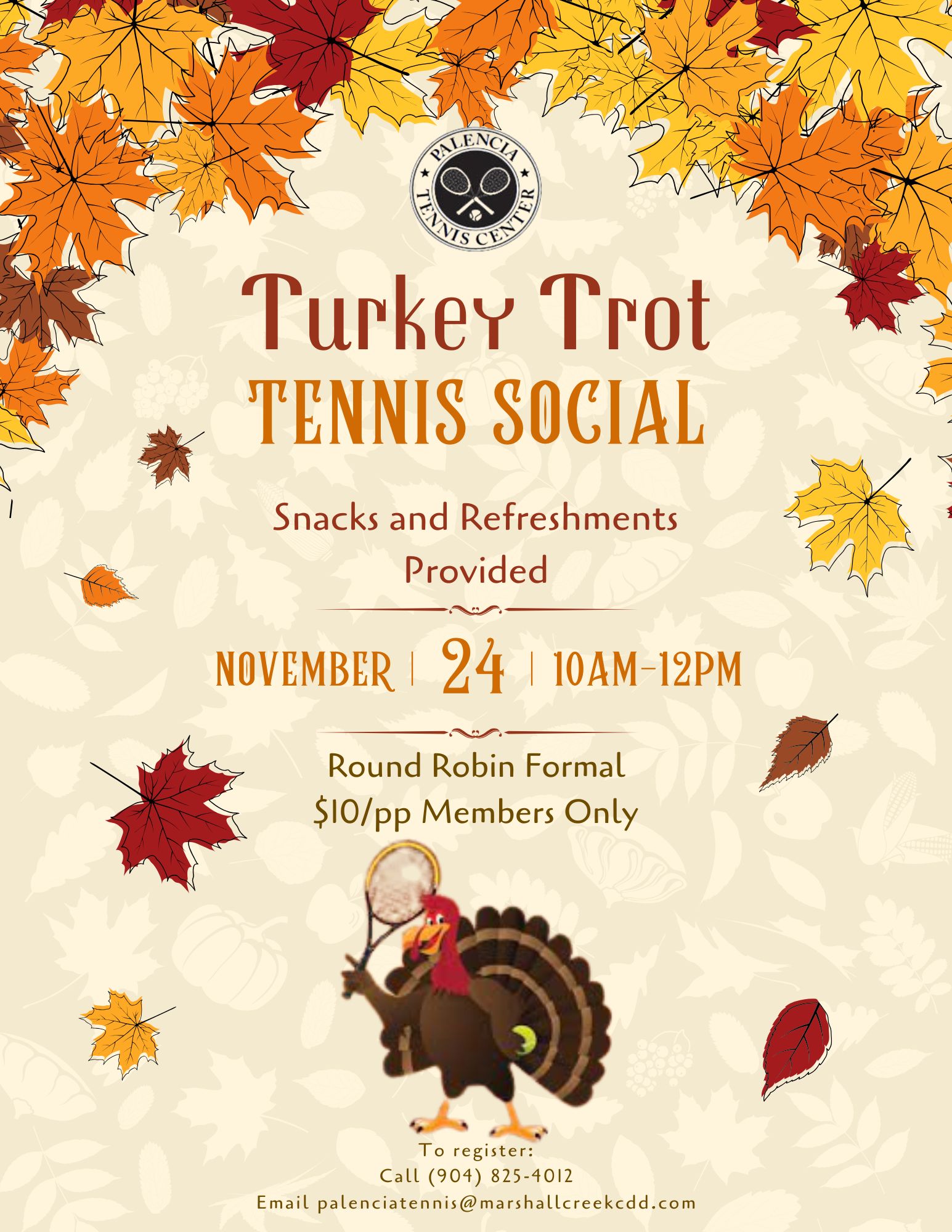 Turkey Trot Tennis Social- 11.24.25